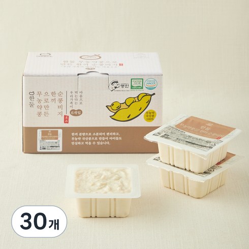 한둘 무농약콩으로 만든 한끼 순콩비지, 140g, 30개