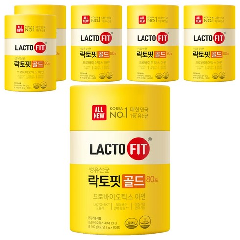 락토핏 정품 골드 80포, 160g, 6개