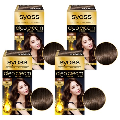 사이오스 올레오크림 염모제, 4N리치초콜릿, 4개