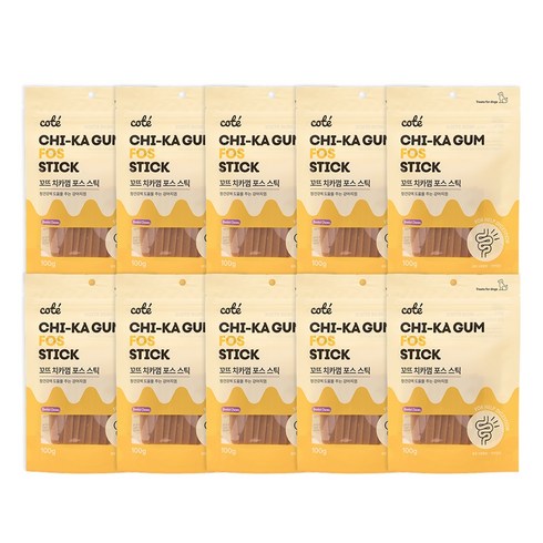 꼬뜨 강아지껌 덴탈껌 치카껌 스틱, 포스, 100g, 10개