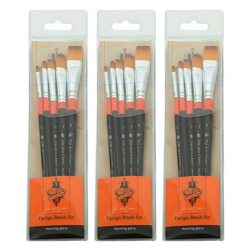 모닝글로리 6500 모닝디자인 평붓 5종, 5 SIZE, 3세트