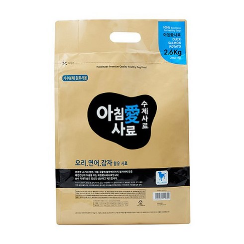 아침애사료 오리 연어 감자 수제사료, 2.6kg, 1개