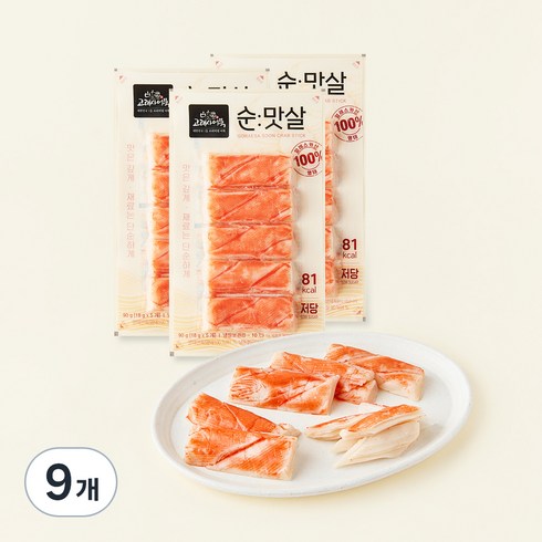 고래사어묵 순 맛살 5개입, 90g, 9개