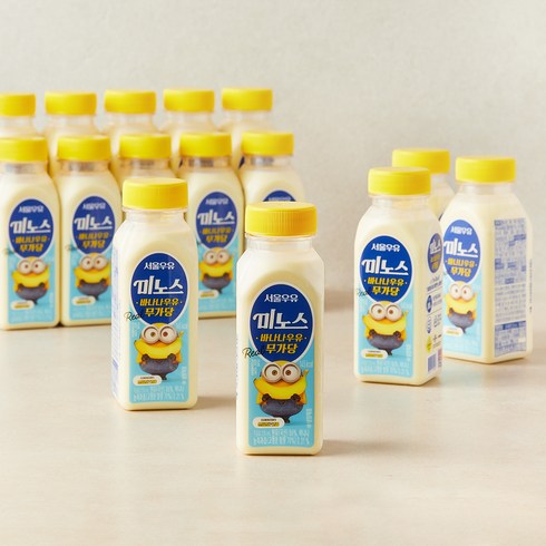 서울우유 미노스 바나나우유 무가당, 15개, 235ml