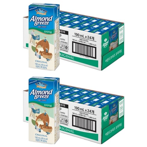 아몬드브리즈 오리지널, 190ml, 48개