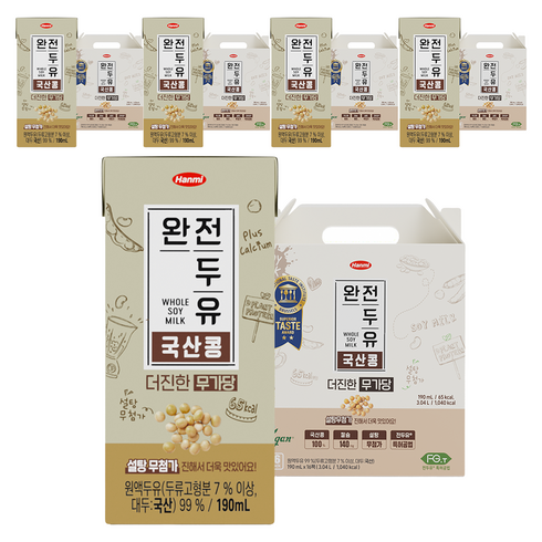 전두유 더진한 국산콩 무가당 두유, 190ml, 80개