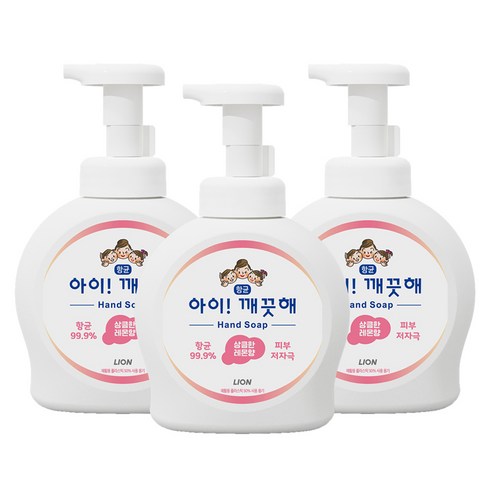 아이깨끗해 항균 폼 핸드워시 레몬향, 490ml, 3개
