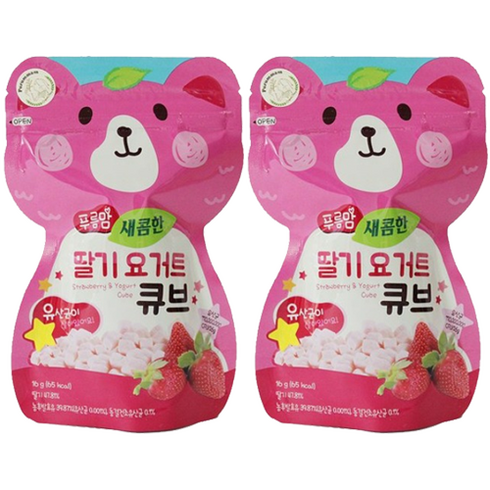 오가닉스토리 푸름맘 요거트 큐브, 2개, 새콤한 딸기맛, 16g