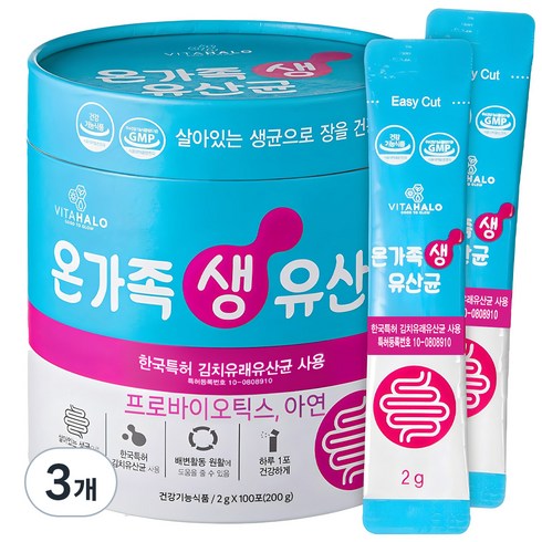 비타할로 온가족 생 유산균, 200g, 3개