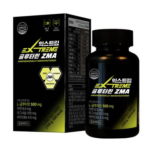 익스트림 L-글루타민 ZMA 1300mg, 120정, 1개
