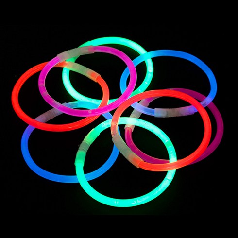 파티팡 야광팔찌 100p, 핑크, 블루, 그린, 레드, 3세트
