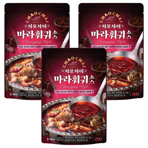 차오차이 마라 훠궈 소스, 125g, 3개