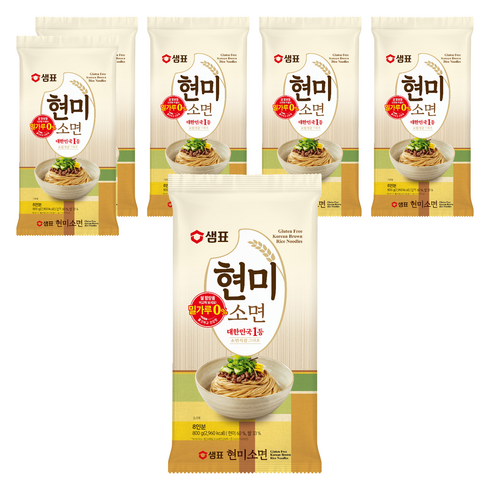 샘표국시 현미소면, 800g, 6개