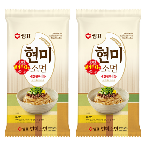 샘표국시 현미소면, 800g, 2개