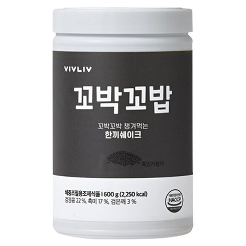 비브리브 꼬박꼬밥 한끼쉐이크 흑임자블랙맛, 600g, 1개