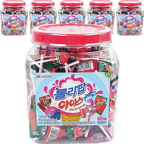 롯데웰푸드 롤리팝 아이스 캔디, 660g, 6개