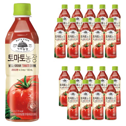 가야농장 토마토 주스, 500ml, 20개