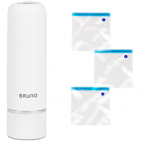 BRUNO 원터치 미니 무선 진공포장기 BVS-2128W + 진공 지퍼백 중 3p