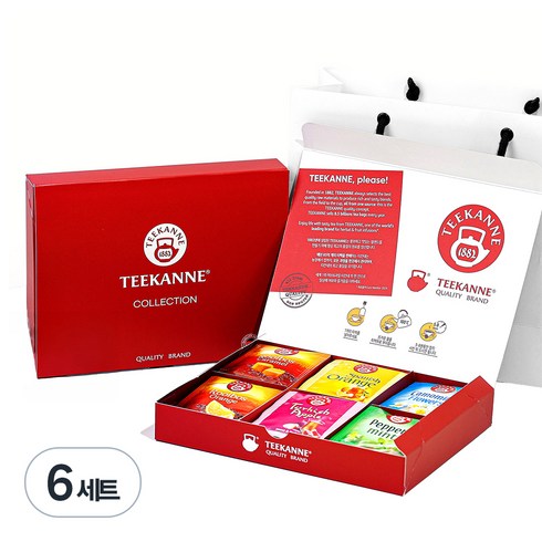 티칸 티 컬렉션 6종 선물세트 30p + 쇼핑백, 루이보스 카라멜 + 루이보스 오렌지 + 스페니쉬 오렌지 + 페퍼민트 + 캐모마일 플라워즈 + 터키쉬 애플, 6세트
