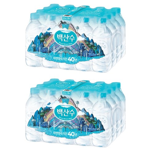 백산수 무라벨 생수, 330ml, 40개