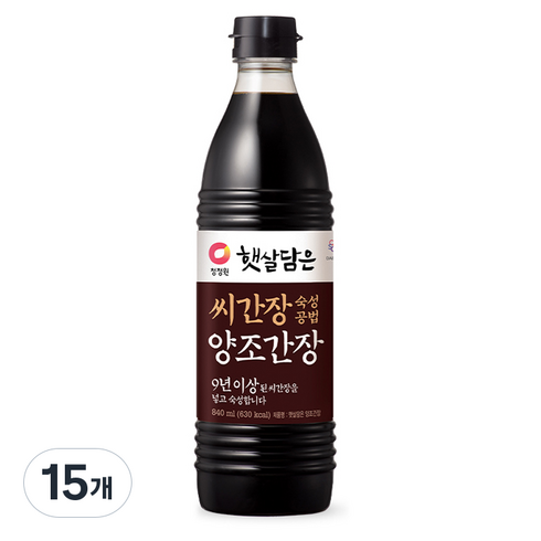 햇살담은 씨간장 숙성공법 양조간장, 840ml, 15개