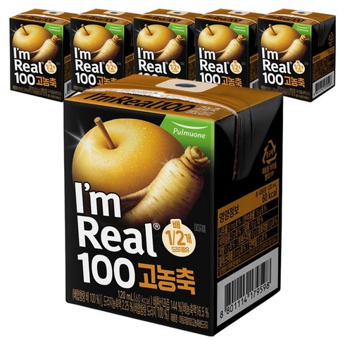 풀무원 아임리얼 100 고농축 배도라지, 120ml, 6개
