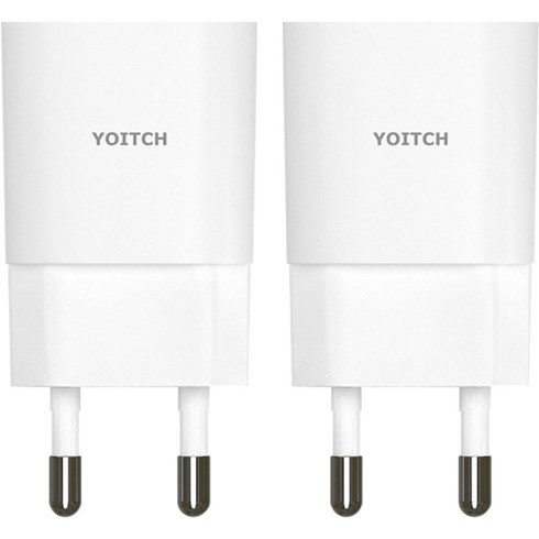 요이치 아이폰 USB 아답터 유선충전기 케이블 미포함, 화이트, 2개