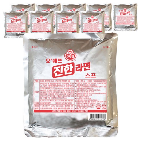 오뚜기 오쉐프 진한라면 스프, 285g, 10개