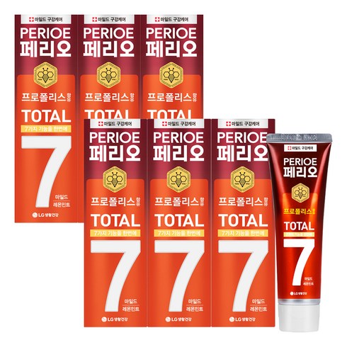 페리오 토탈7 치약 마일드, 6개, 120g