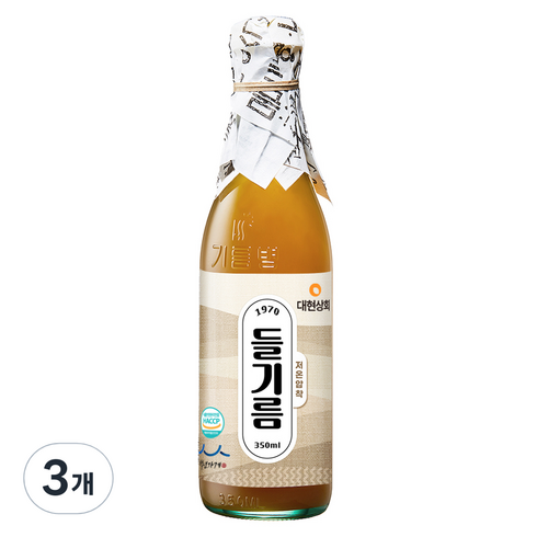 대현상회 저온압착 들기름, 350ml, 3개