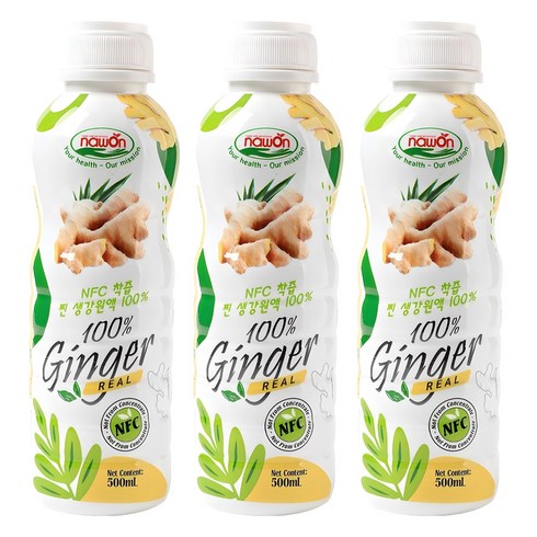 나원 NFC 착즙 찐 생강 원액 100%, 500ml, 3개