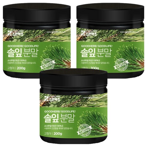 조은약초 솔잎 분말, 3개, 200g
