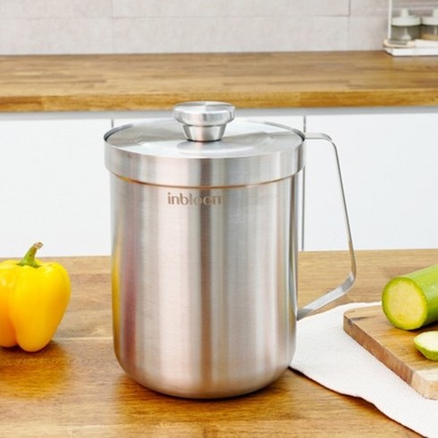 인블룸 완벽밀폐 스텐 음식물 쓰레기통 3L, 그레이, 1개