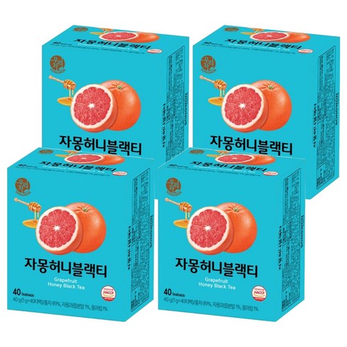 우리차 자몽허니 블랙티, 1g, 40개입, 4개
