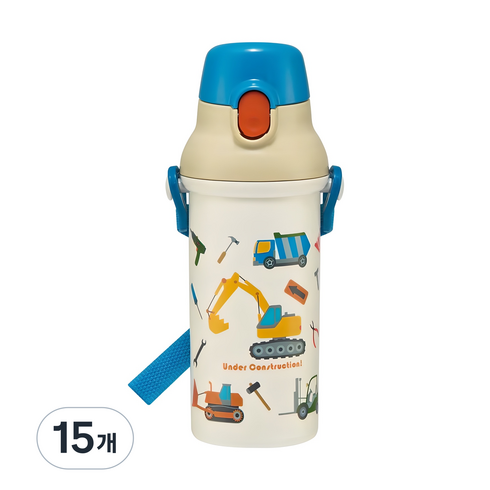 스케이터 워킹카 원터치 물통, 중기자동차, 480ml, 15개