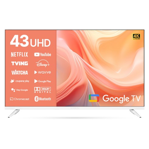 와이드뷰 4K UHD 구글 스마트 TV, 109cm(43인치), GTWV430UHD, 스탠드형, 고객직접설치