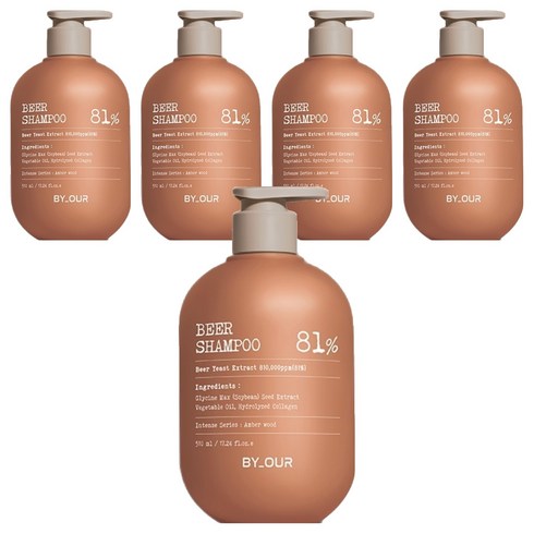 바이아우어 블랙비어81 탈모 샴푸 앰버 우드, 510ml, 5개