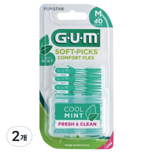 검 소프트픽 컴포트플렉스 민트향 치간칫솔, 1mm, 40개입, 2개