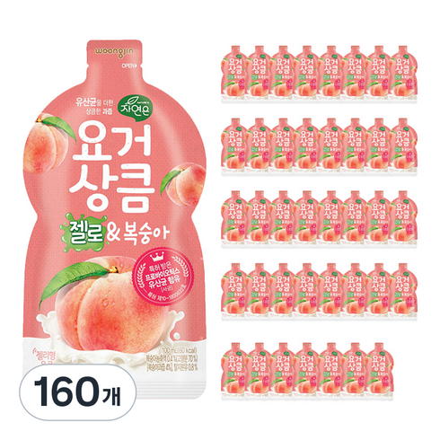자연은 요거상큼 젤로 앤 복숭아 젤리형 음료, 100ml, 160개