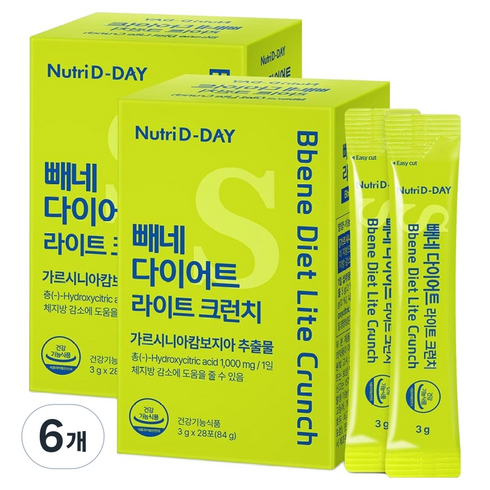 뉴트리디데이 빼네 다이어트 라이트 크런치 28p, 84g, 6개