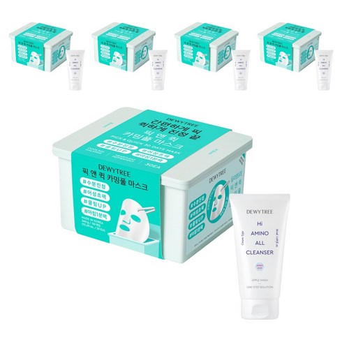 듀이트리 픽 앤 퀵 뽑아쓰는 카밍풀 마스크 30매 + 하이 아미노 폼 50ml 세트, 5개