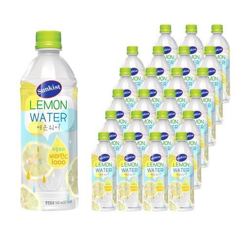 해태htb 썬키스트 레몬워터 저칼로리, 500ml, 24개