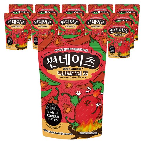 썬데이츠 대추스낵 멕시칸칠리맛, 20g, 12개