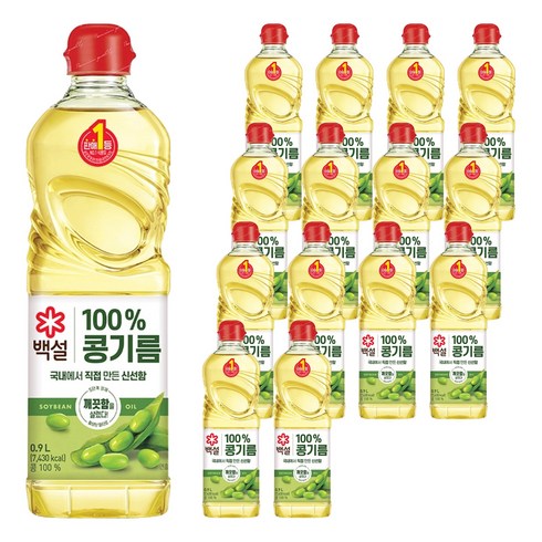 백설 콩기름, 900ml, 15개