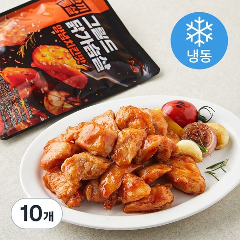 한끼통살 그릴드 닭가슴살 양념치킨맛 (냉동), 100g, 1개입, 10개