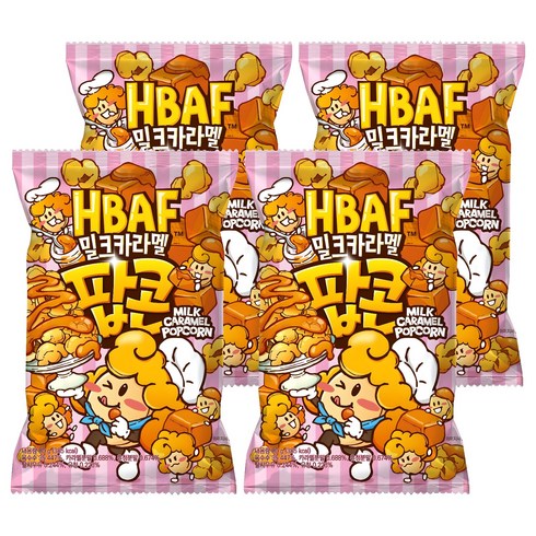 바프 밀크카라멜 팝콘, 80g, 4개