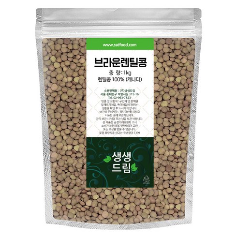 생생드림 브라운 렌틸콩, 1kg, 1개