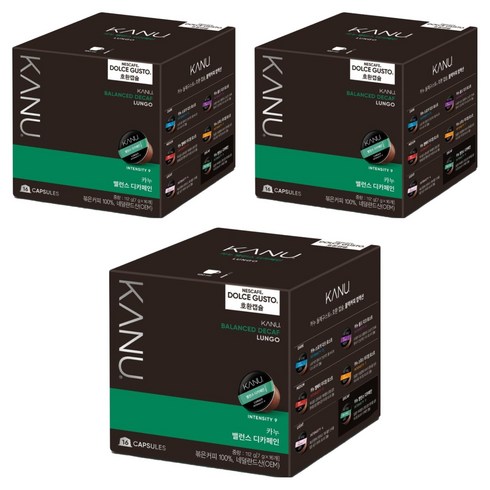 카누 밸런스 디카페인 돌체구스토 호환 캡슐커피, 7g, 16개입, 3개