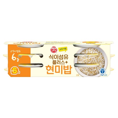 오뚜기 식이섬유 플러스 현미밥, 130g, 6개