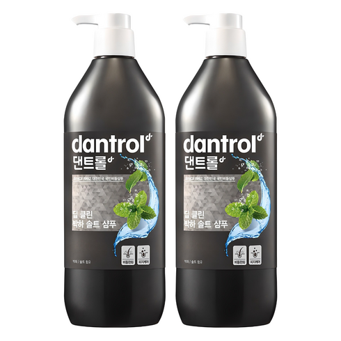 댄트롤 딥 클린 박하 솔트 샴푸, 820ml, 2개